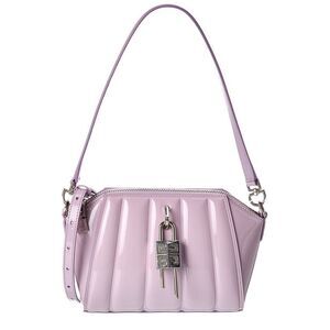 Givenchy Antigona Lock Mini Patent Shoulder Bag, Purple
